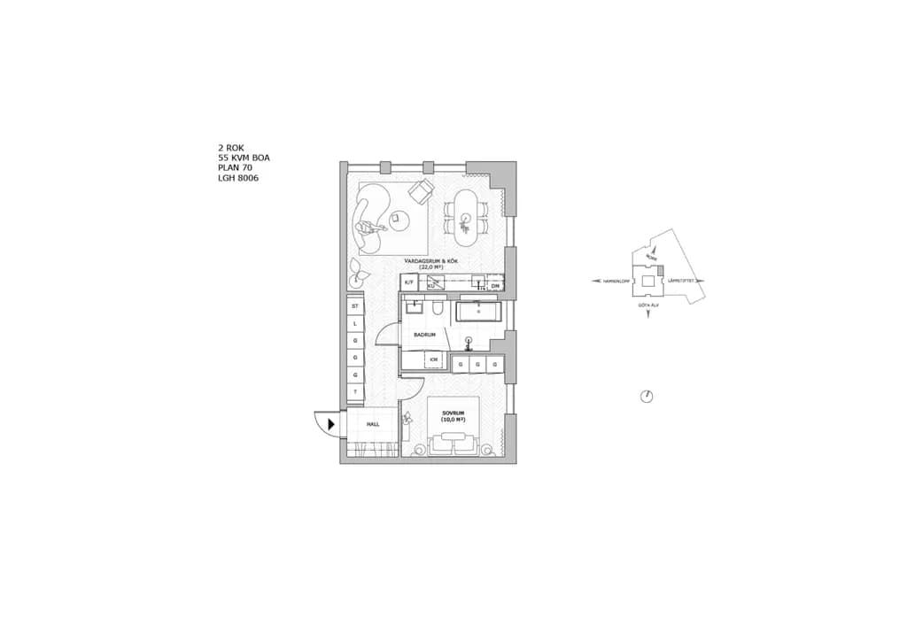 Floor plan for Lodjursstråket 1, 8006