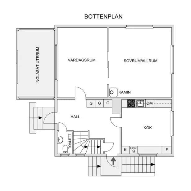 Floor plan for Duvgatan 2