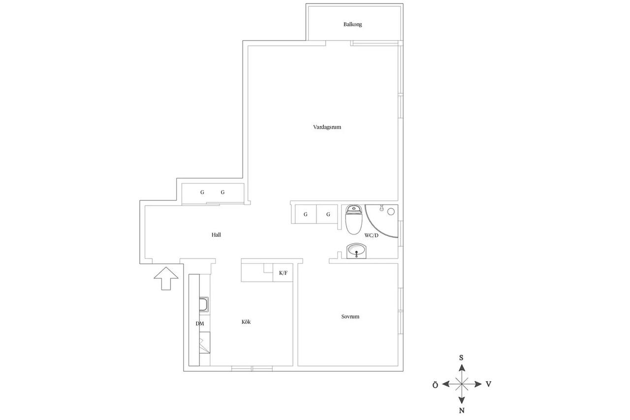 Planritning för Ögontröstgatan 6D