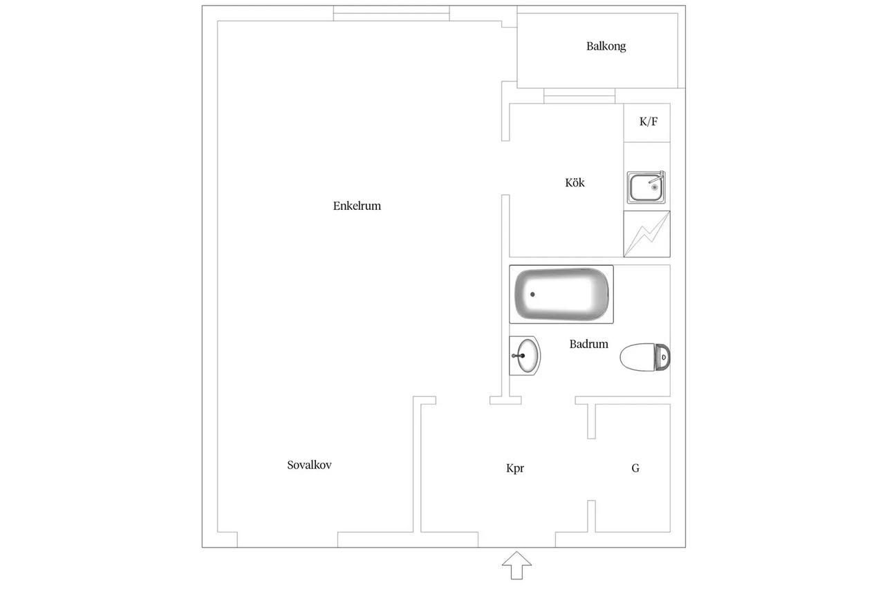 Floor plan for Östra ryttmästaregatan 15A