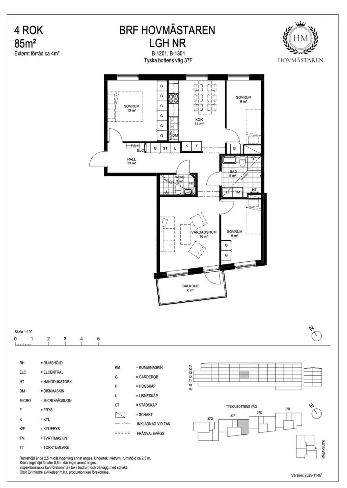 Floor plan for Tyska Bottens Väg 37F B-1201