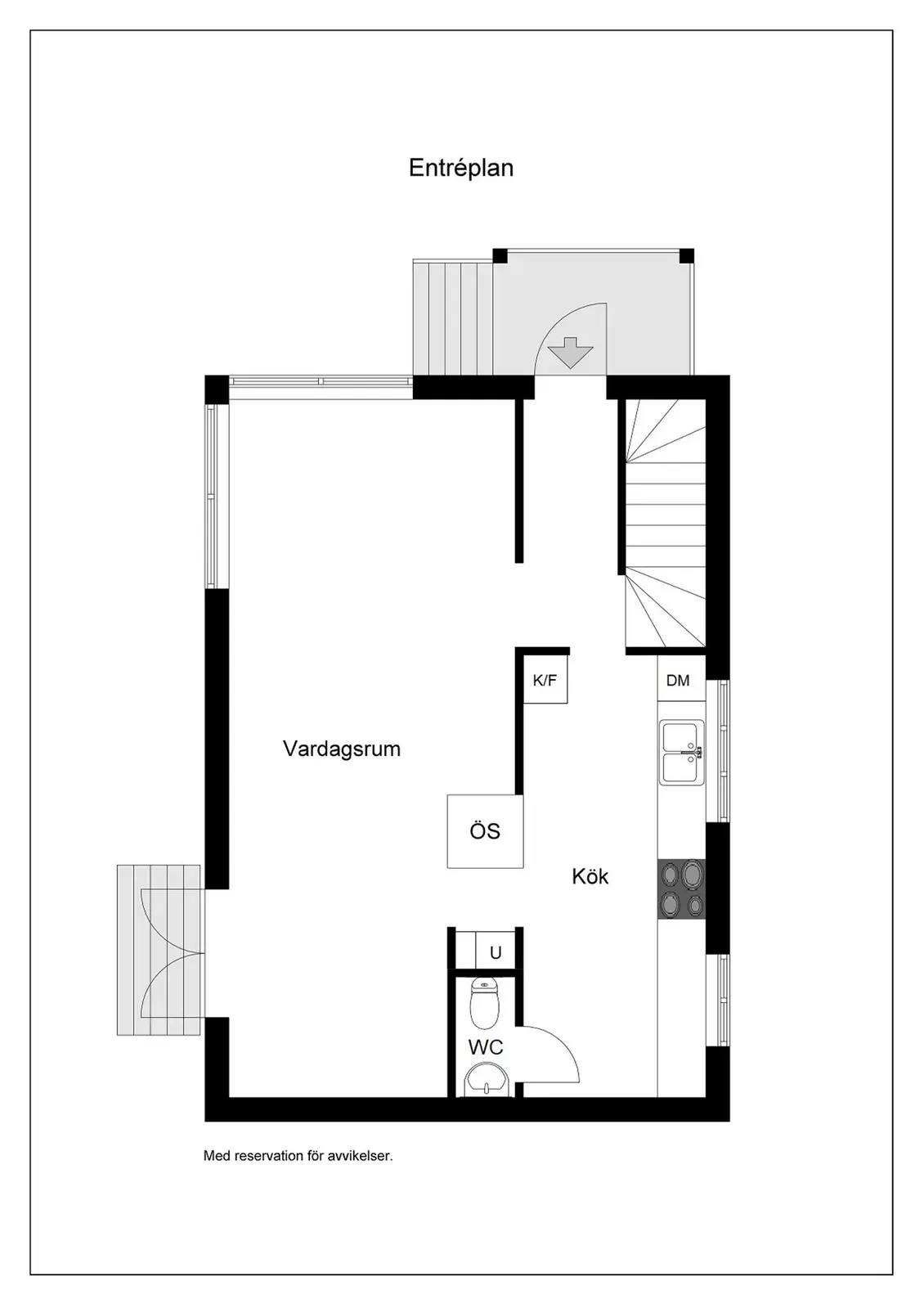 Floor plan for Fredrikshögsgatan 14