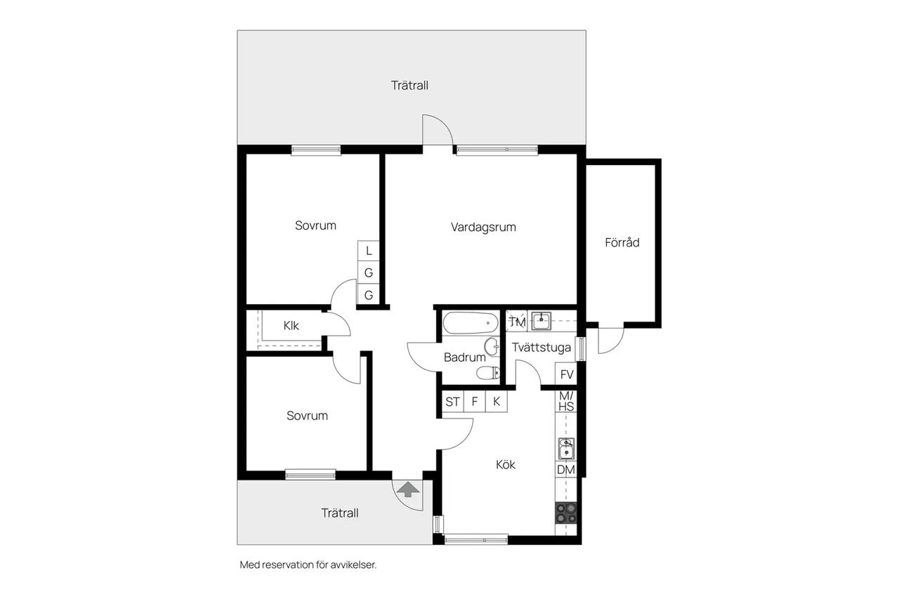 Floor plan for Anna Lenah Elgströms Väg 45