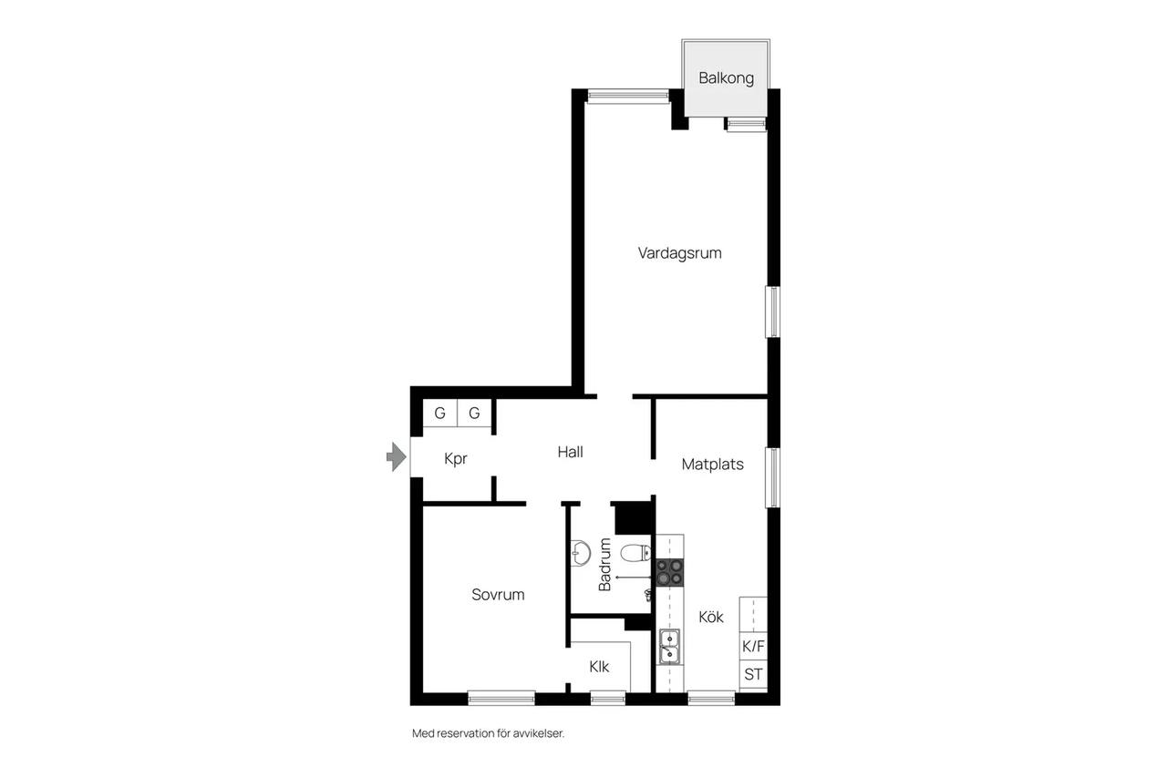 Floor plan for Skolmästaregatan 2a