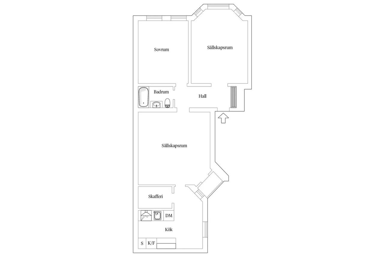 Floor plan for Amiralsgatan 29A
