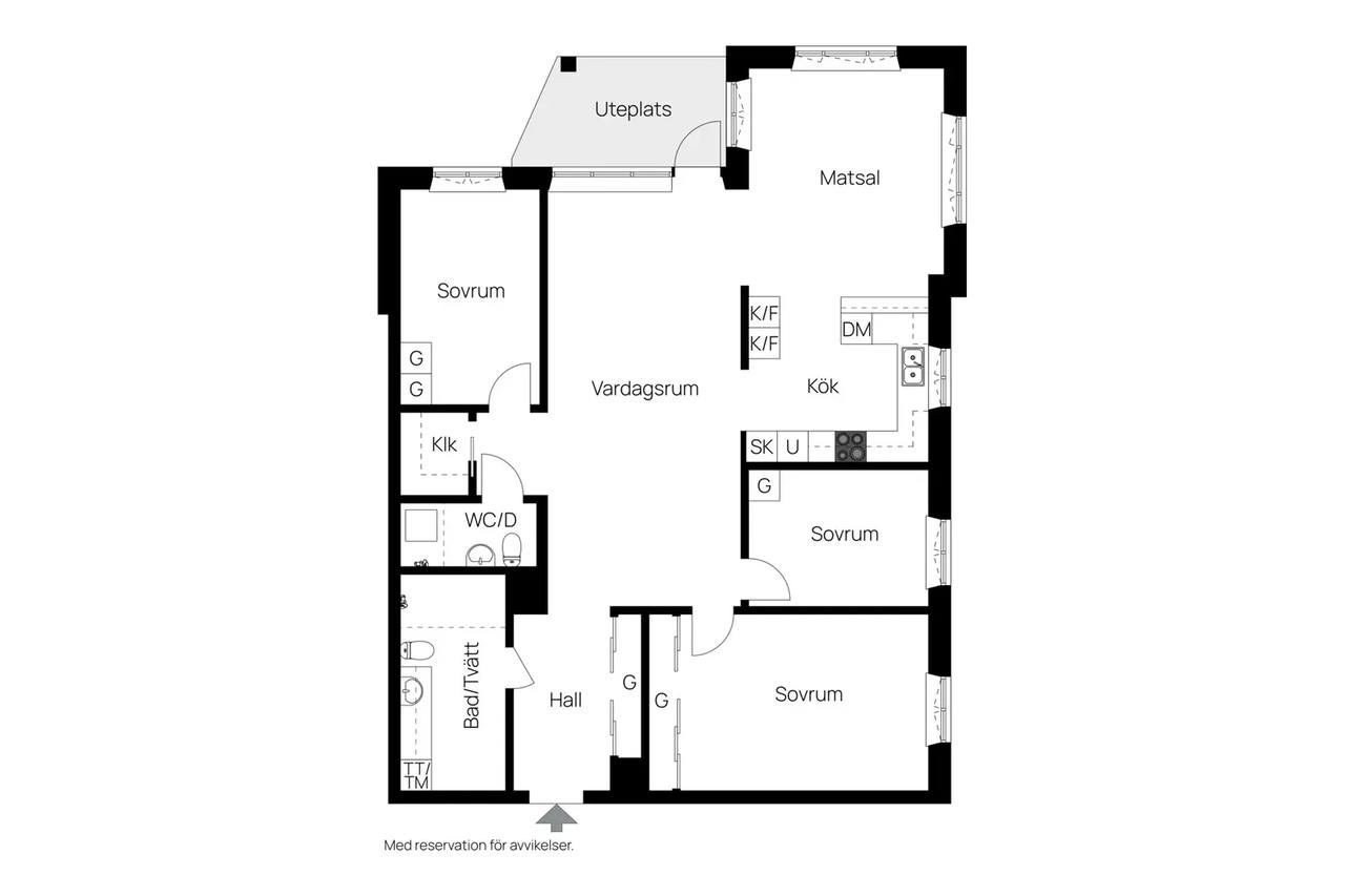Floor plan for Slottsvägen 1