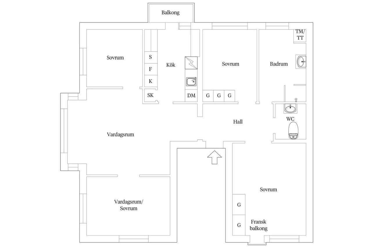 Floor plan for Östervärnsgatan 12 A