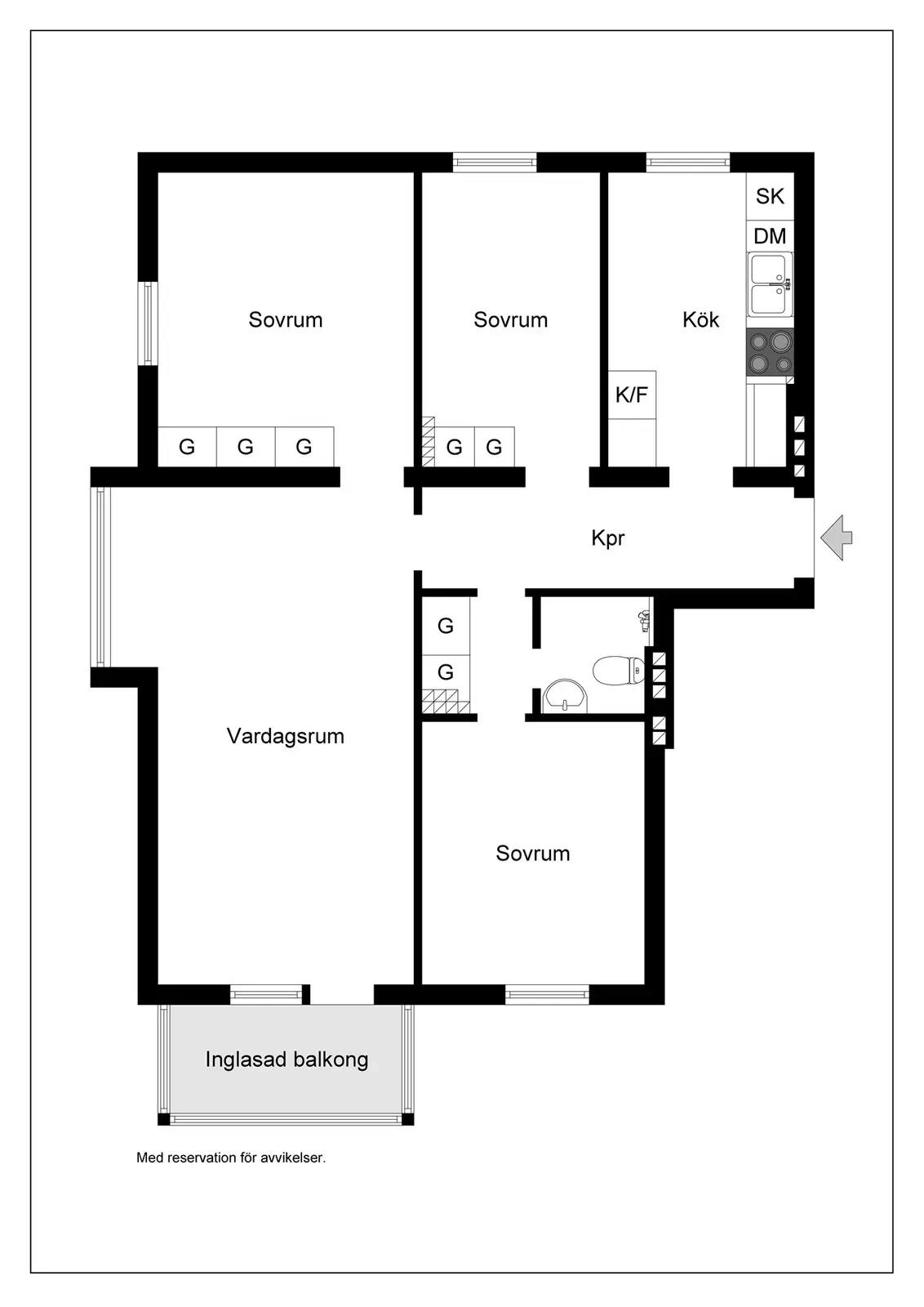 Planritning för Solvändan 4A