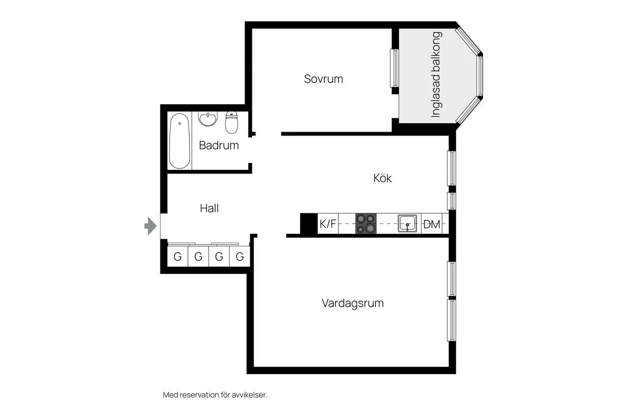 Planritning för Släggkastargatan 8