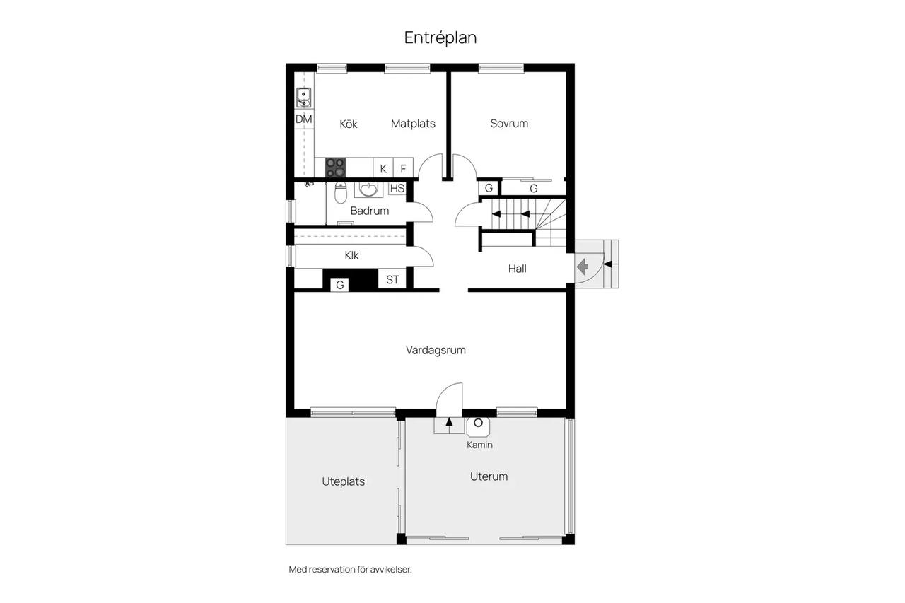 Floor plan for Klockarevägen 23