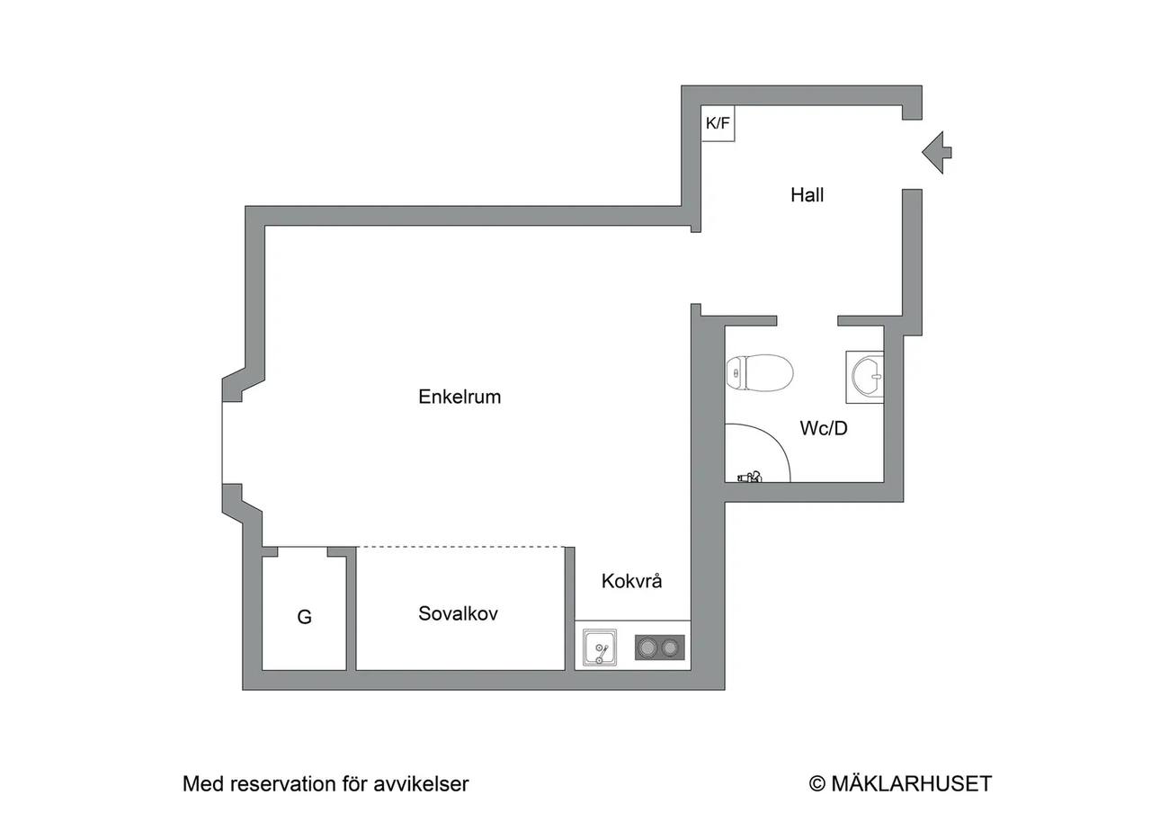 Floor plan for Fredsgatan 9B