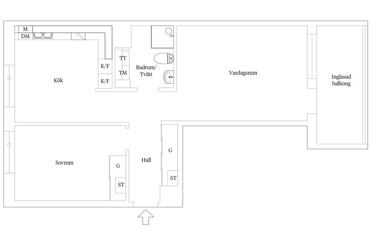 Planritning för Bratteråsgatan 30B