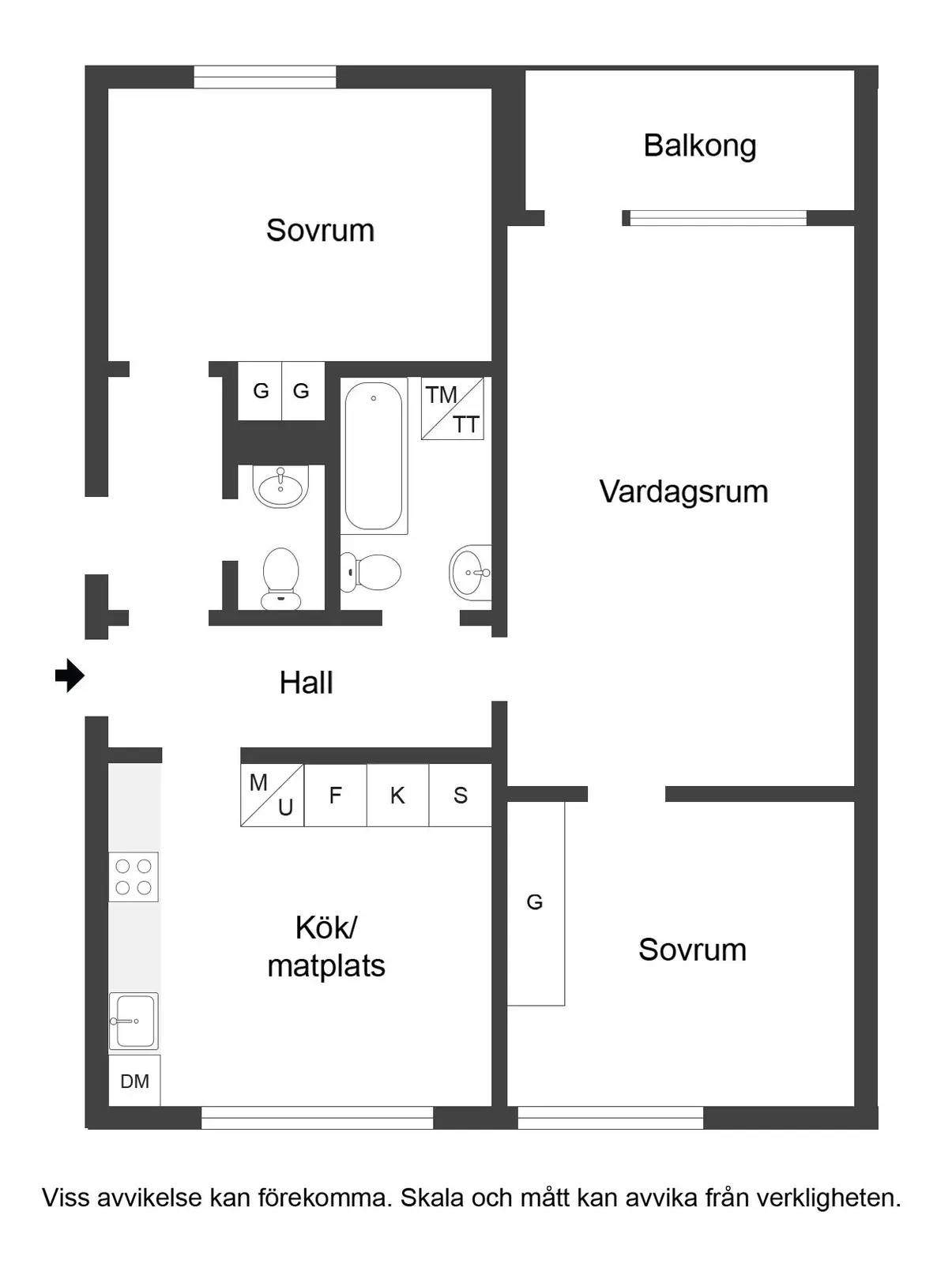 Planritning för Grebyvägen 25