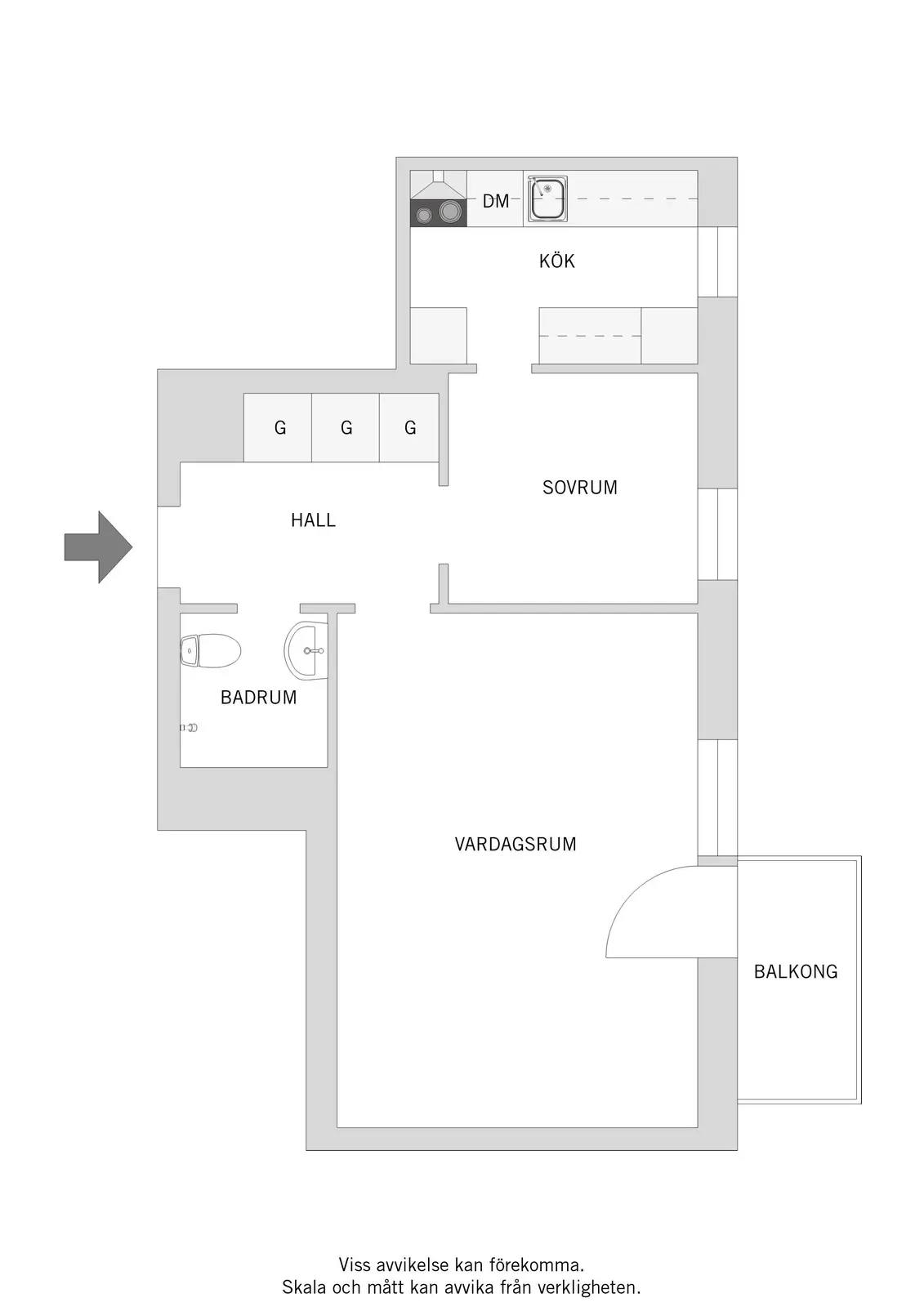 Floor plan for Fogdevägen 5A