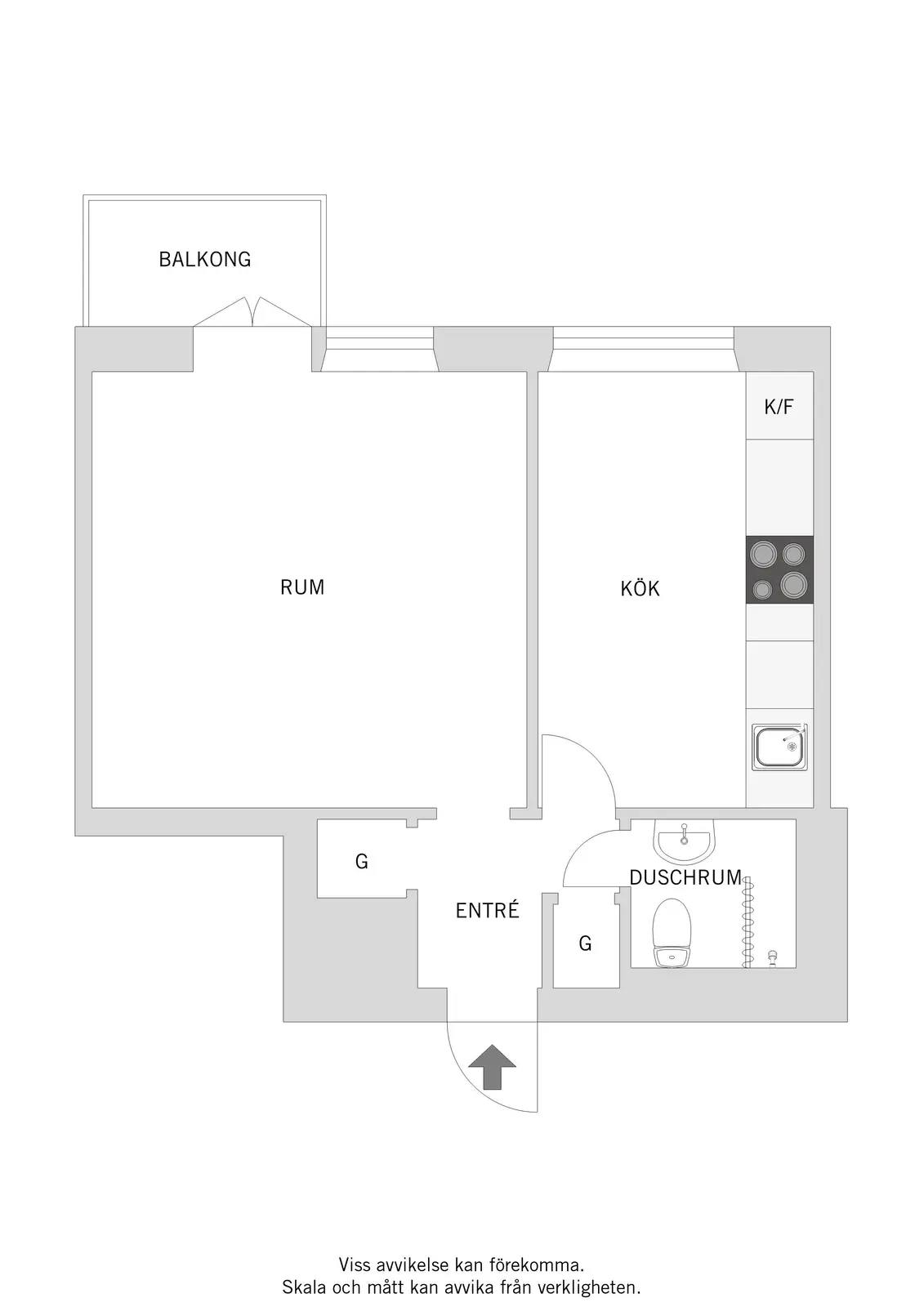 Floor plan for Östergatan 10B