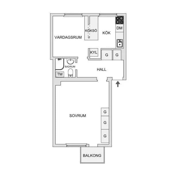 Floor plan for Jungmansgatan 1C