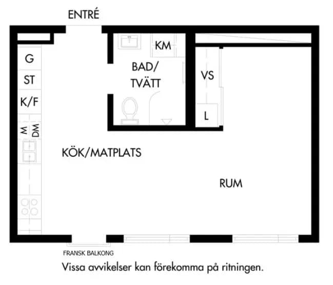 Floor plan for Glasbrukskajen 8B