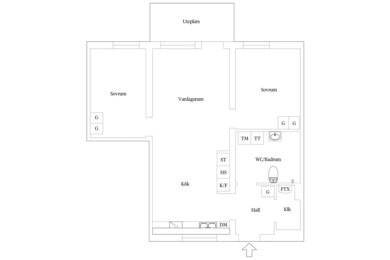 Floor plan for Axel Ohlssons Gata 15C