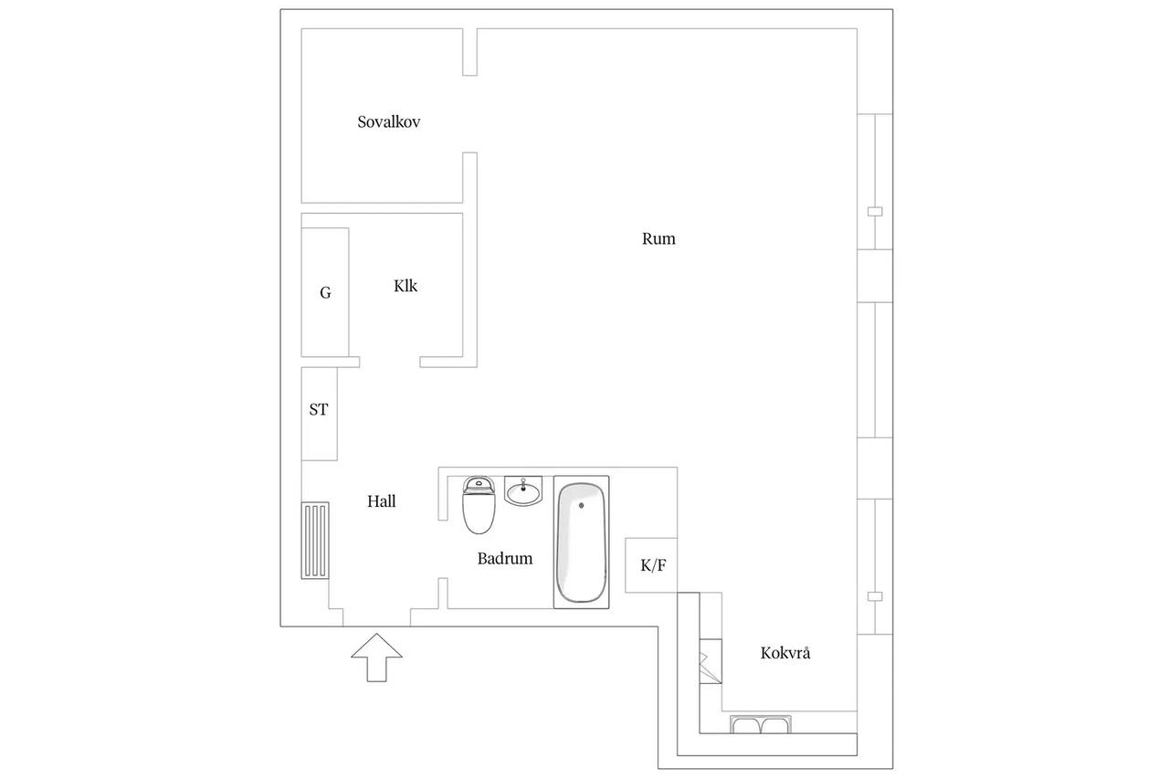 Floor plan for Badvädersgatan 5