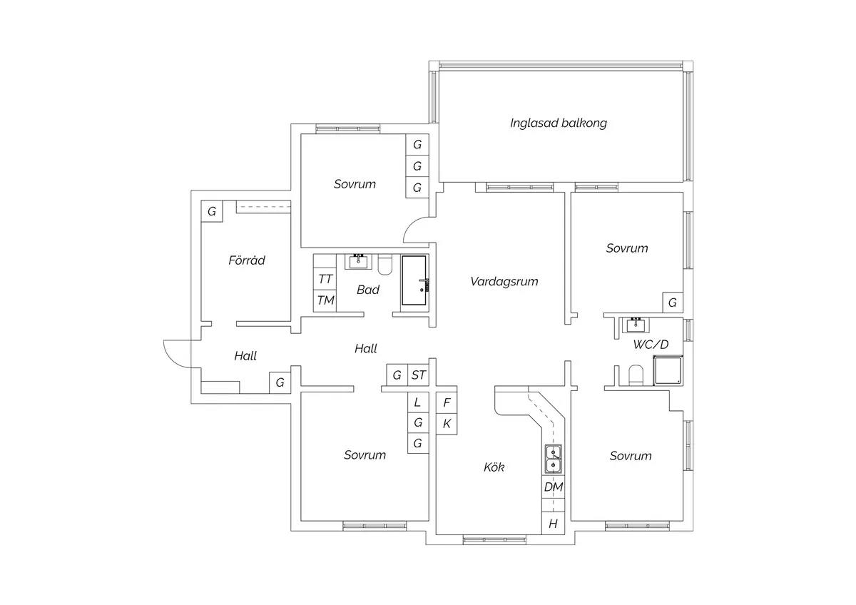 Planritning för Arkens väg 3
