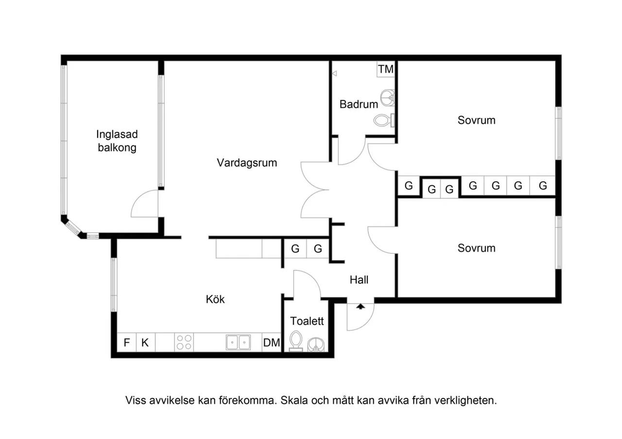 Planritning för Solbergavägen 27