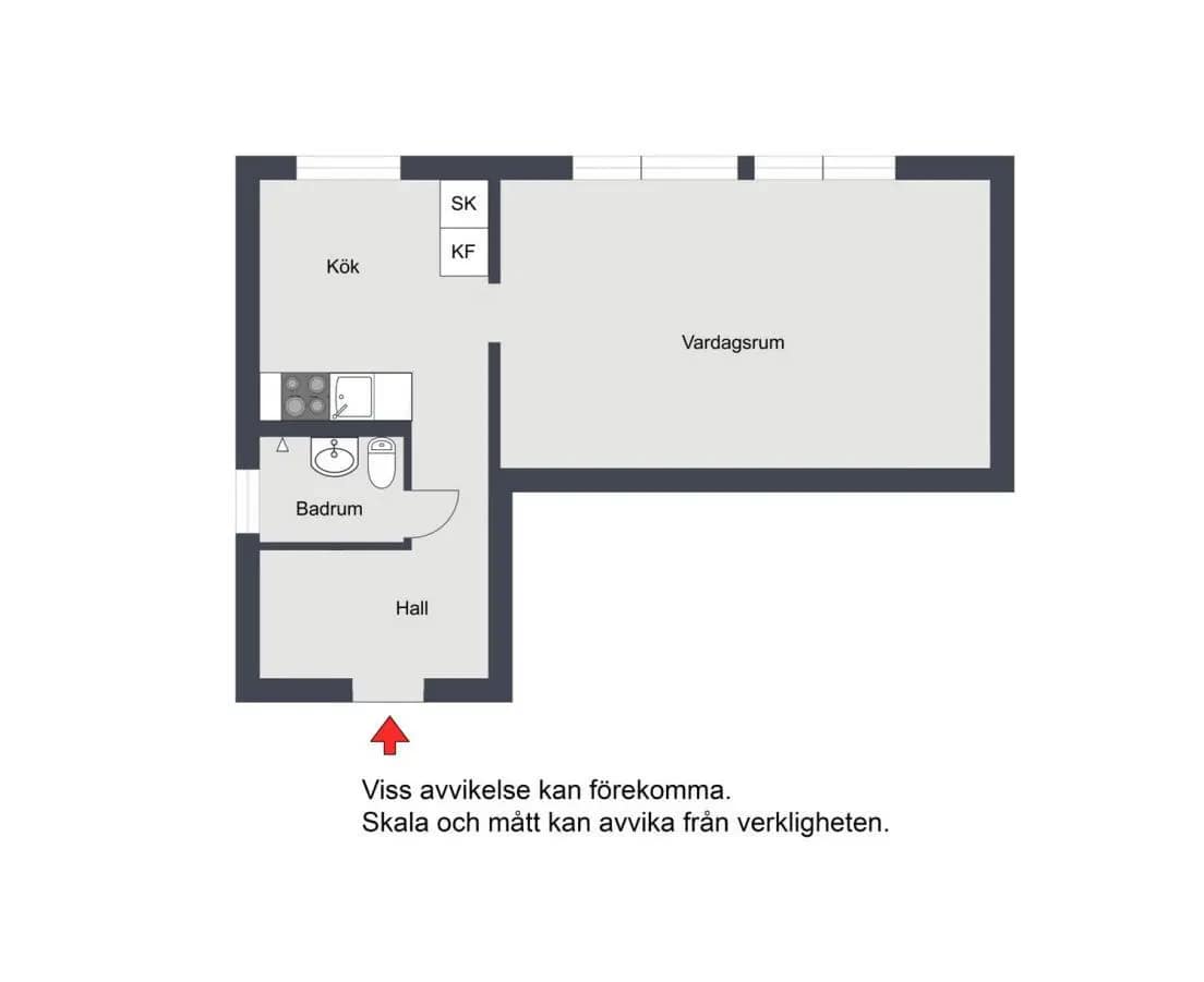 Floor plan for Helsingörsgatan 30, 3 Tr