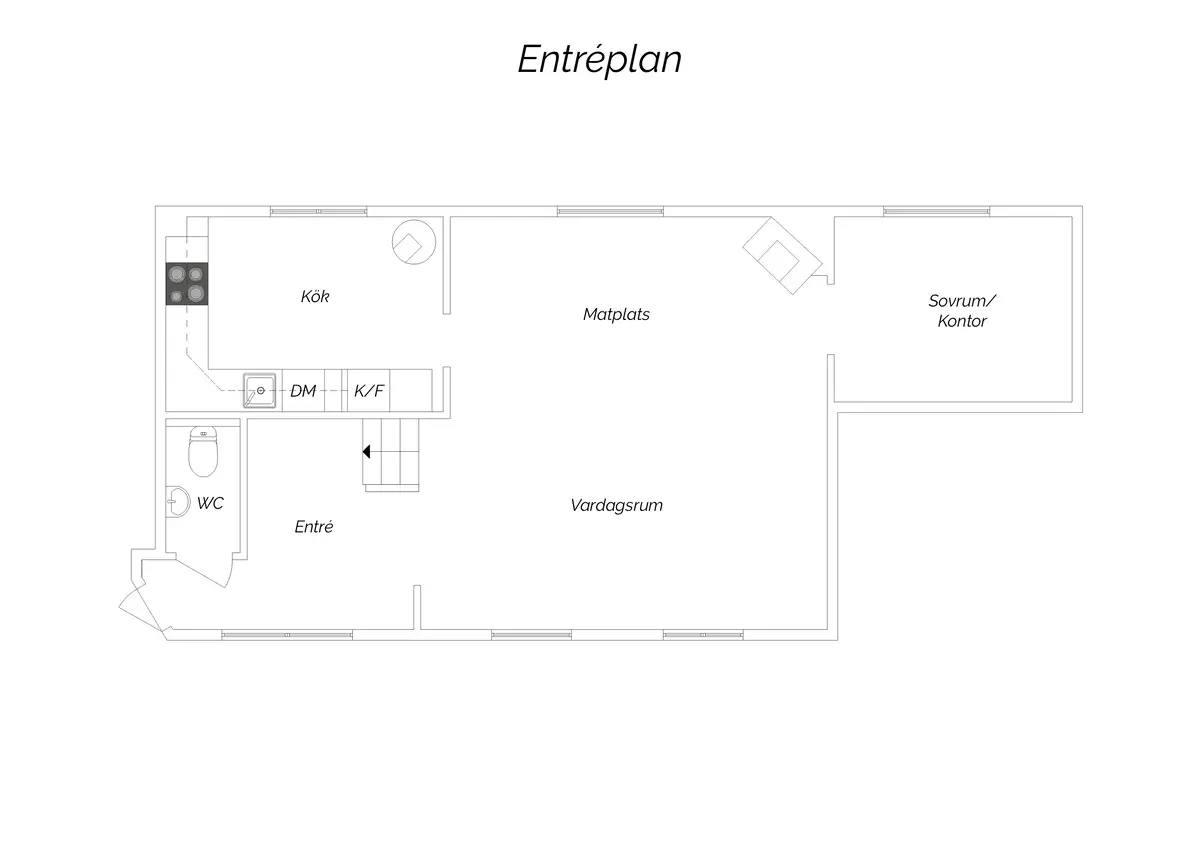 Planritning för Smedjegatan 36