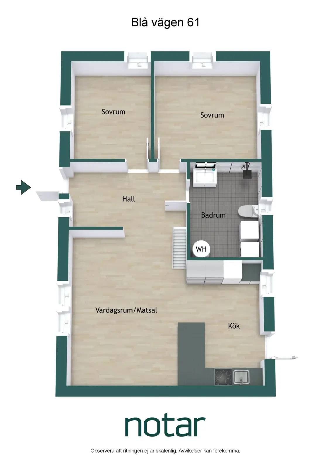 Planritning för Blå vägen 61