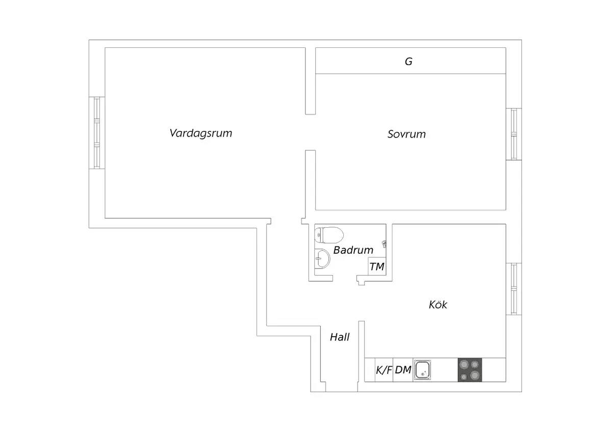 Floor plan for Bellmansgatan 4