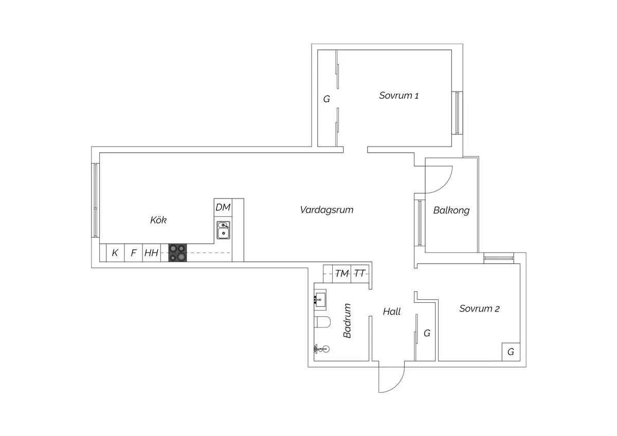 Floor plan for Grindtorps skolgränd 34
