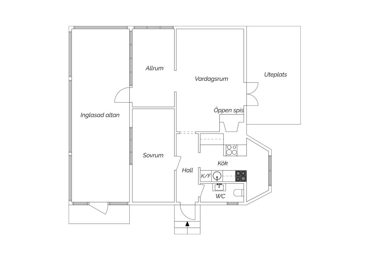 Floor plan for Busterudsvägen 43