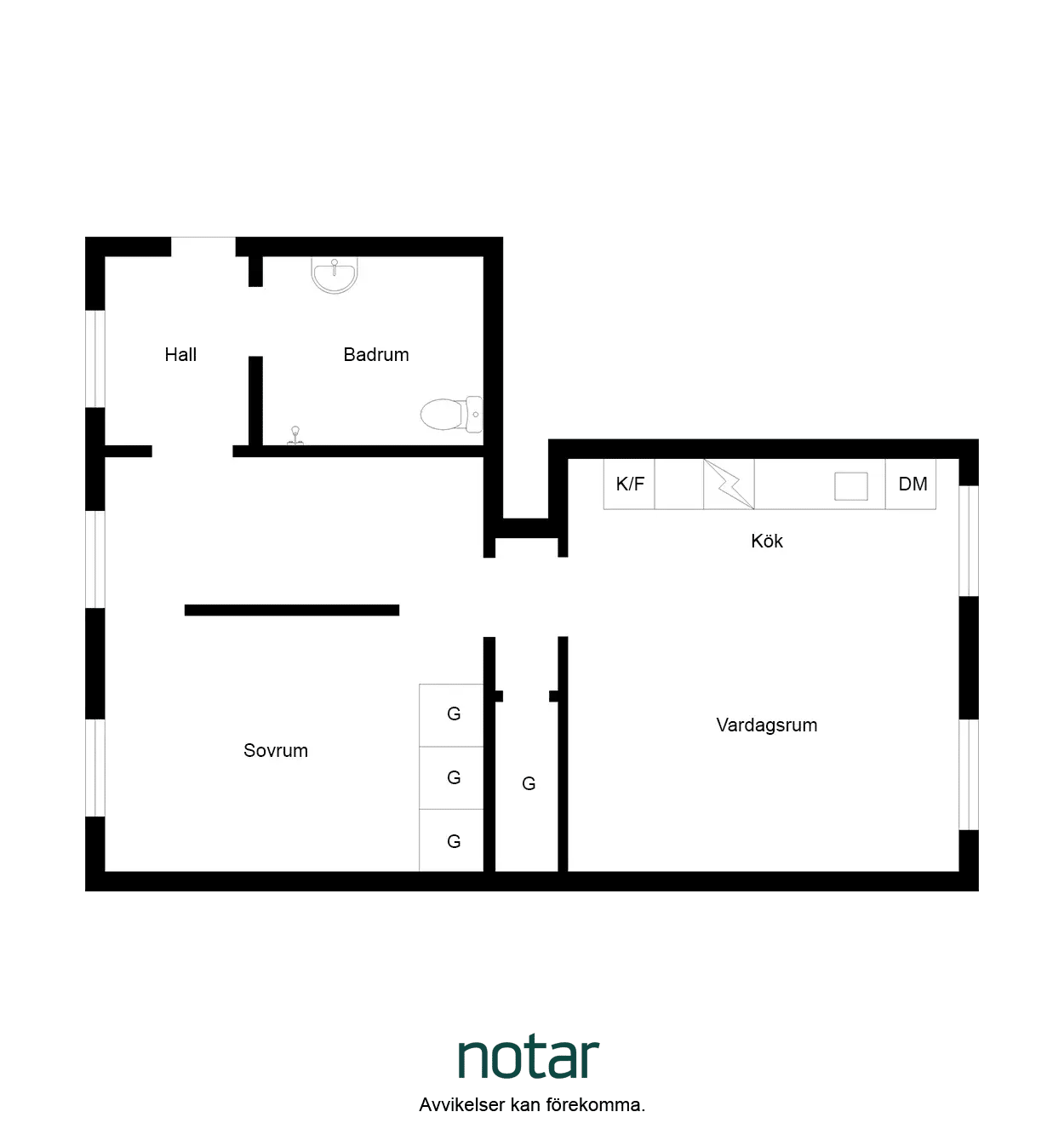 Floor plan for Nygatan 36