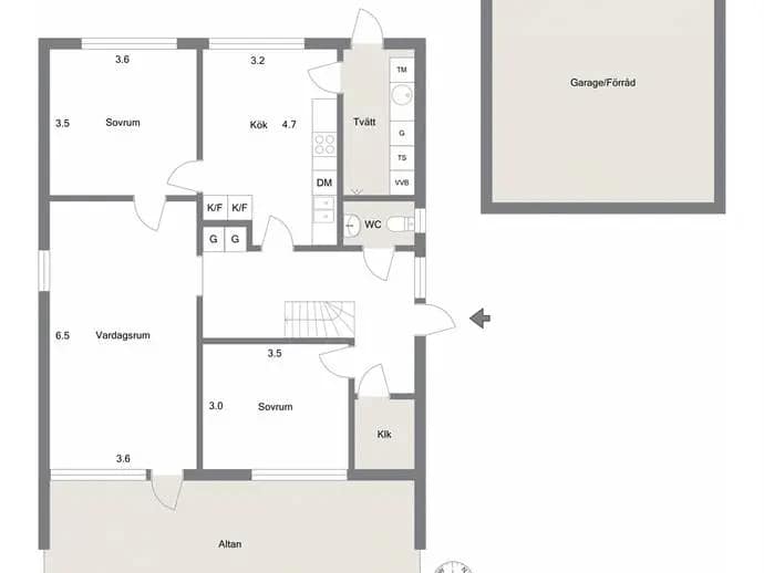 Planritning för Hagavägen 22