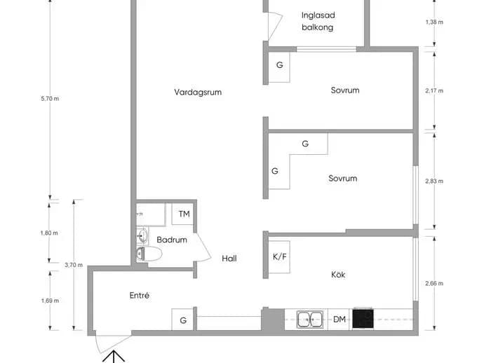 Planritning för Karlslundsgatan 20