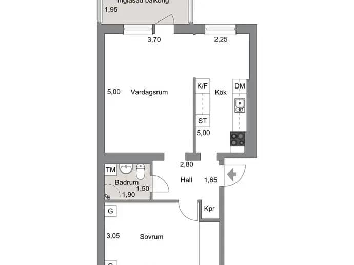 Floor plan for Storgatan 57D