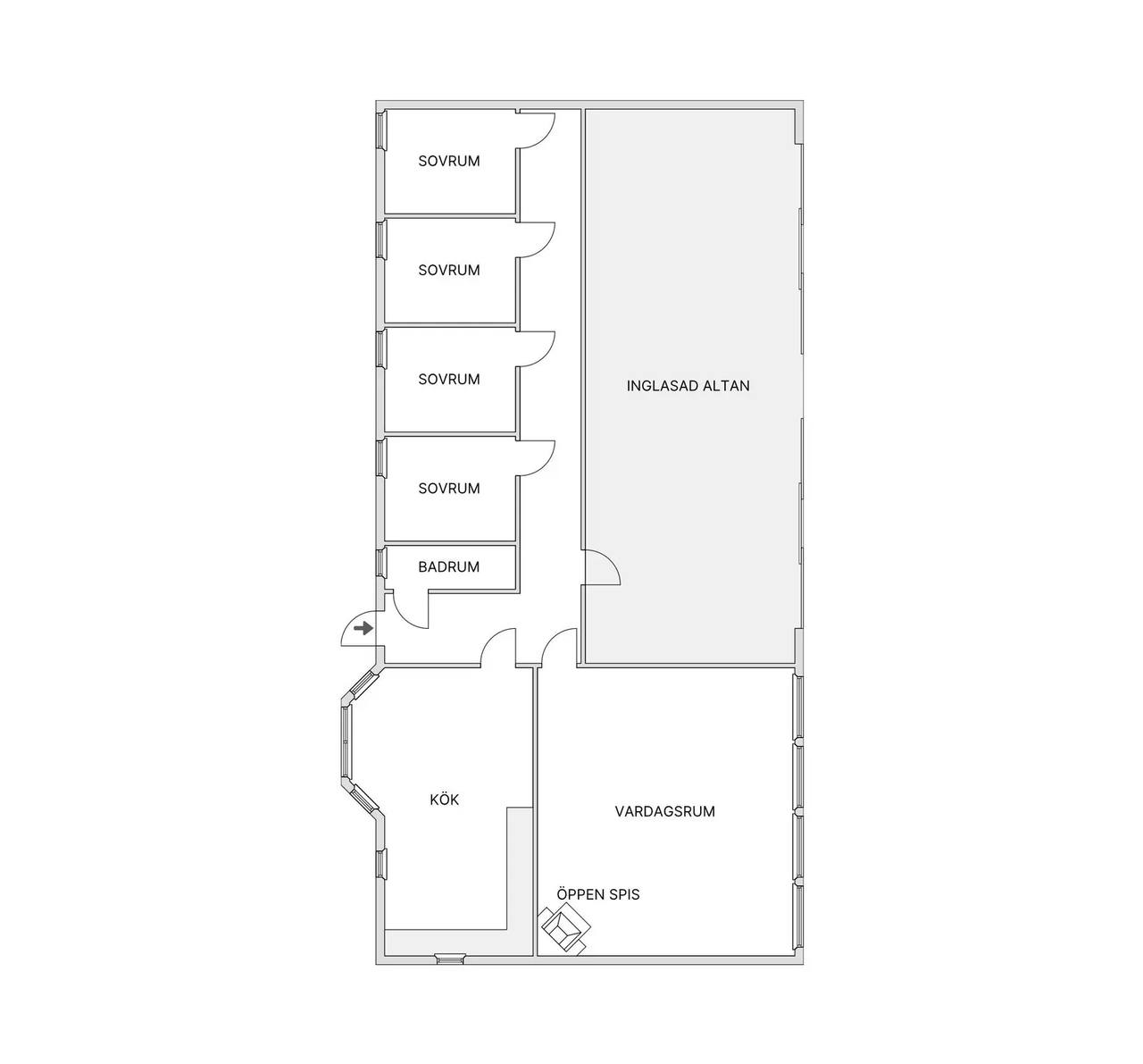 Floor plan for Tylövägen 38