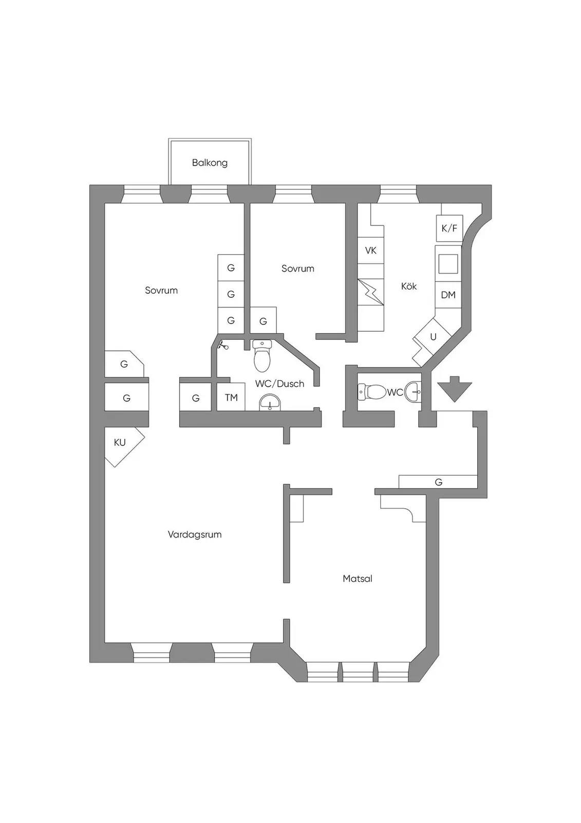 Floor plan for Roslagsgatan 23