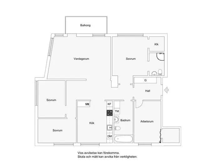 Floor plan for Älvsjövägen 14, vån 6