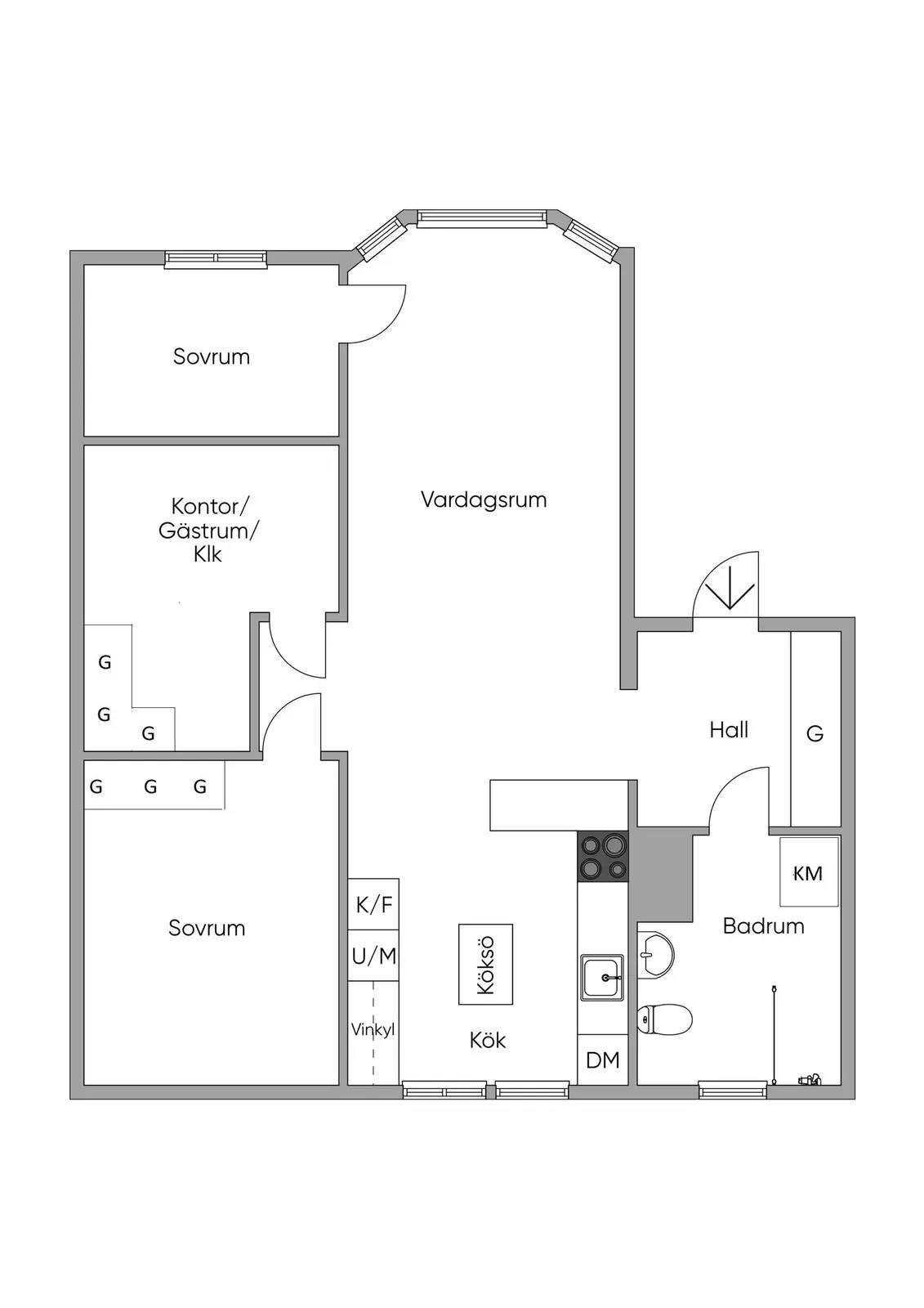 Floor plan for Patron Pehrs väg 34