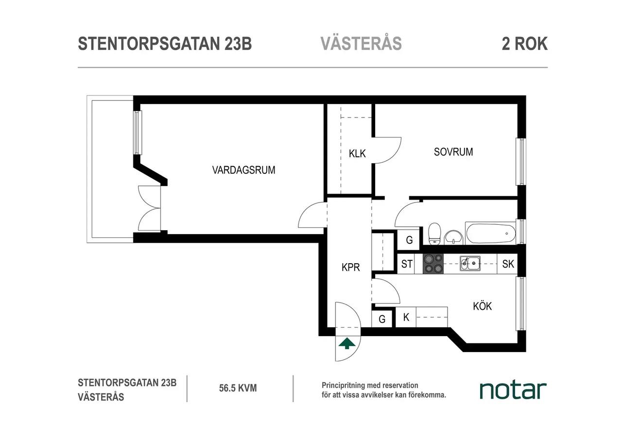 Floor plan for Stentorpsgatan 23B