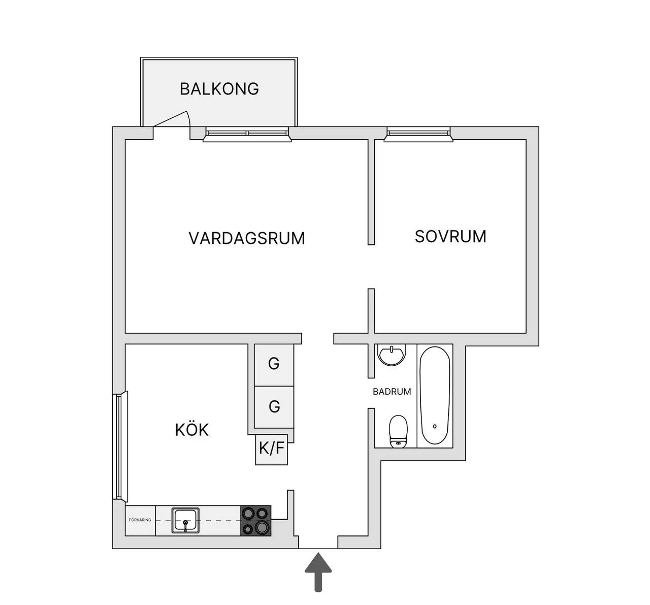 Floor plan for Linnégatan 67c