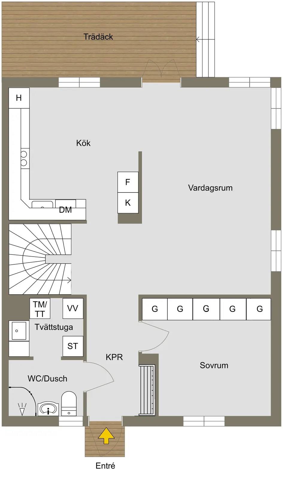 Planritning för Rynings gränd 2