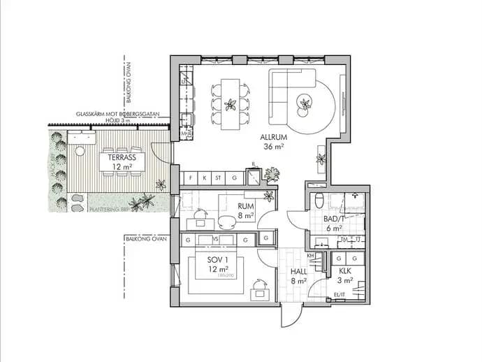 Floor plan for Bobergsgatan