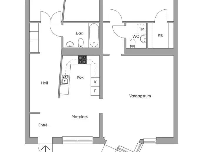 Floor plan for Båtbyggargatan 2