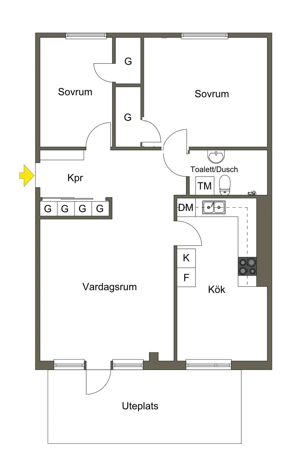 Planritning för Söndagsvägen 30
