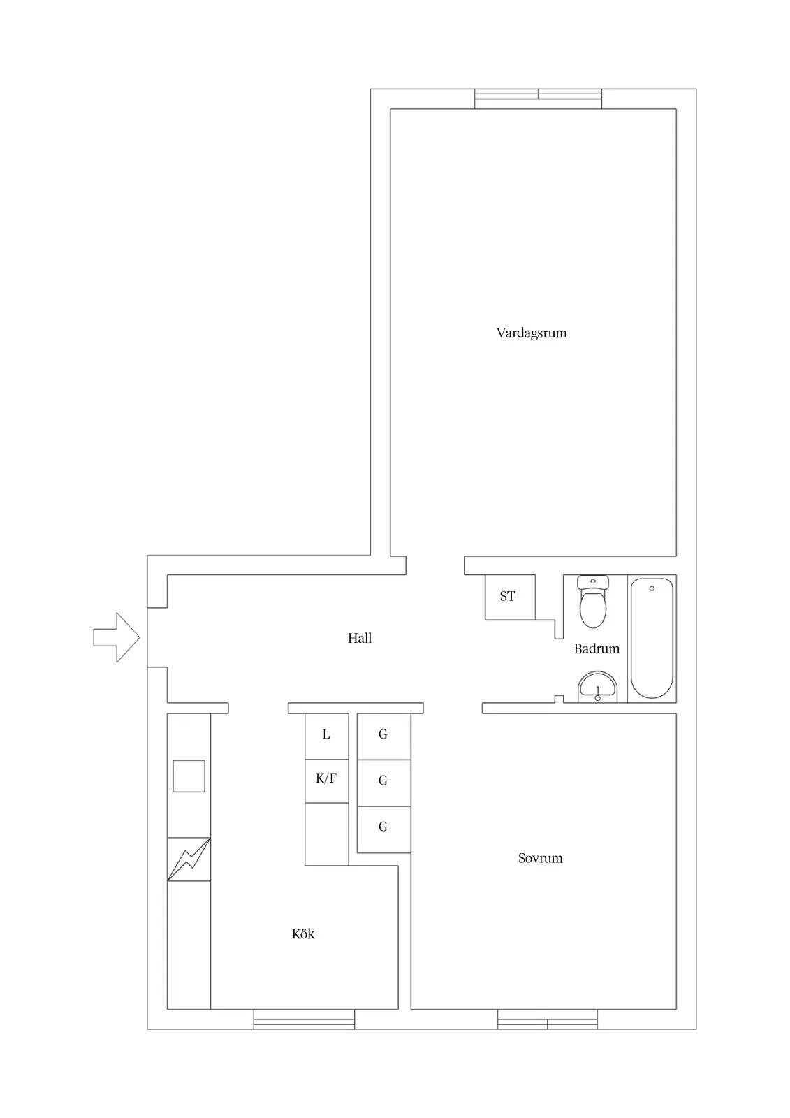 Floor plan for Hörningsnäsvägen 34