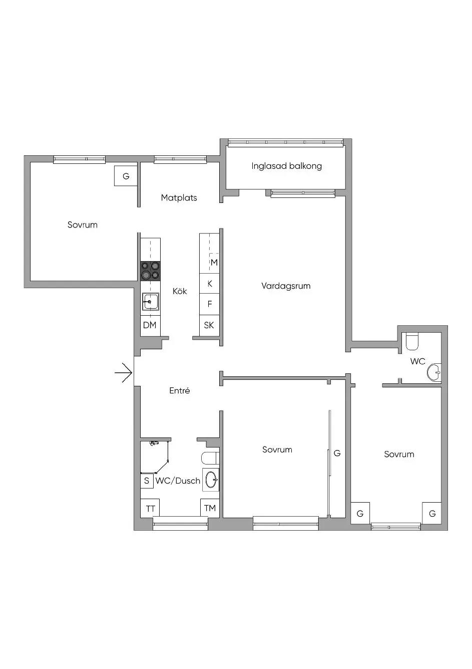 Floor plan for Ekebygatan 18