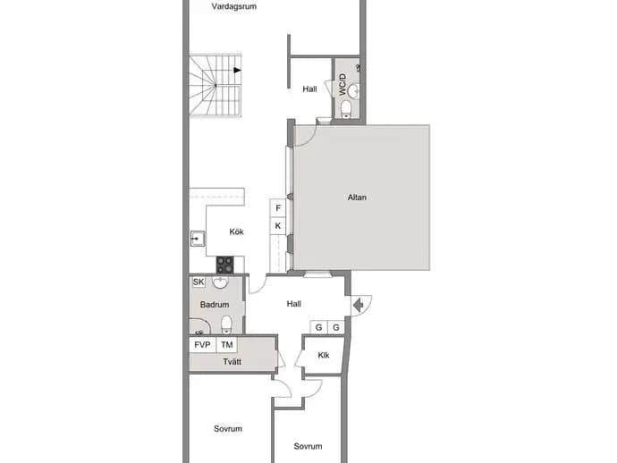 Floor plan for Mariehällsvägen 48
