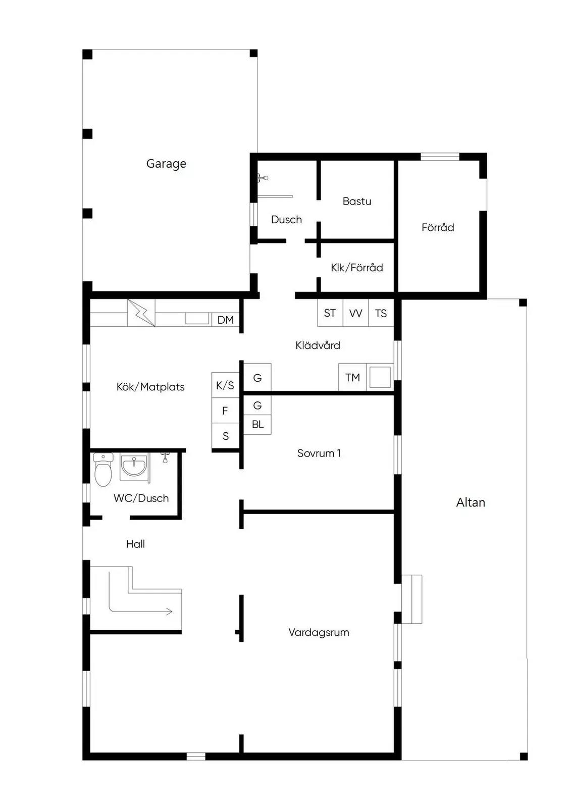 Floor plan for Kattugglebacken 12