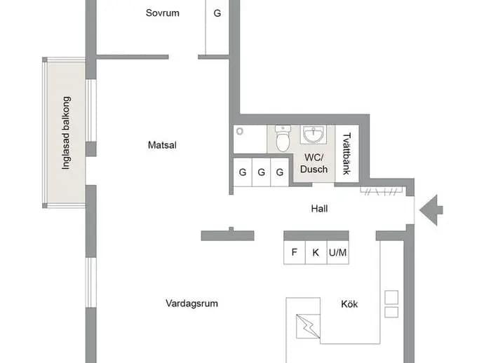 Planritning för Alirgatan 20A